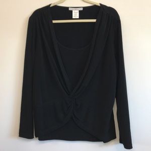 Versailles black long sleeve top size 1X (EUC)